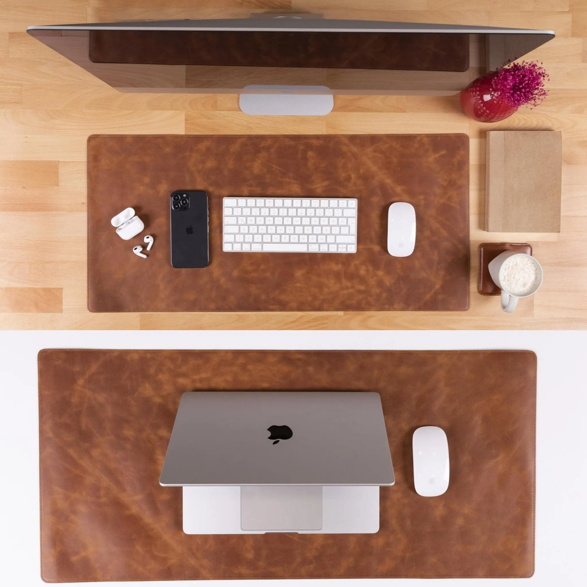 Customizable Full Grain Leather Desk Mat