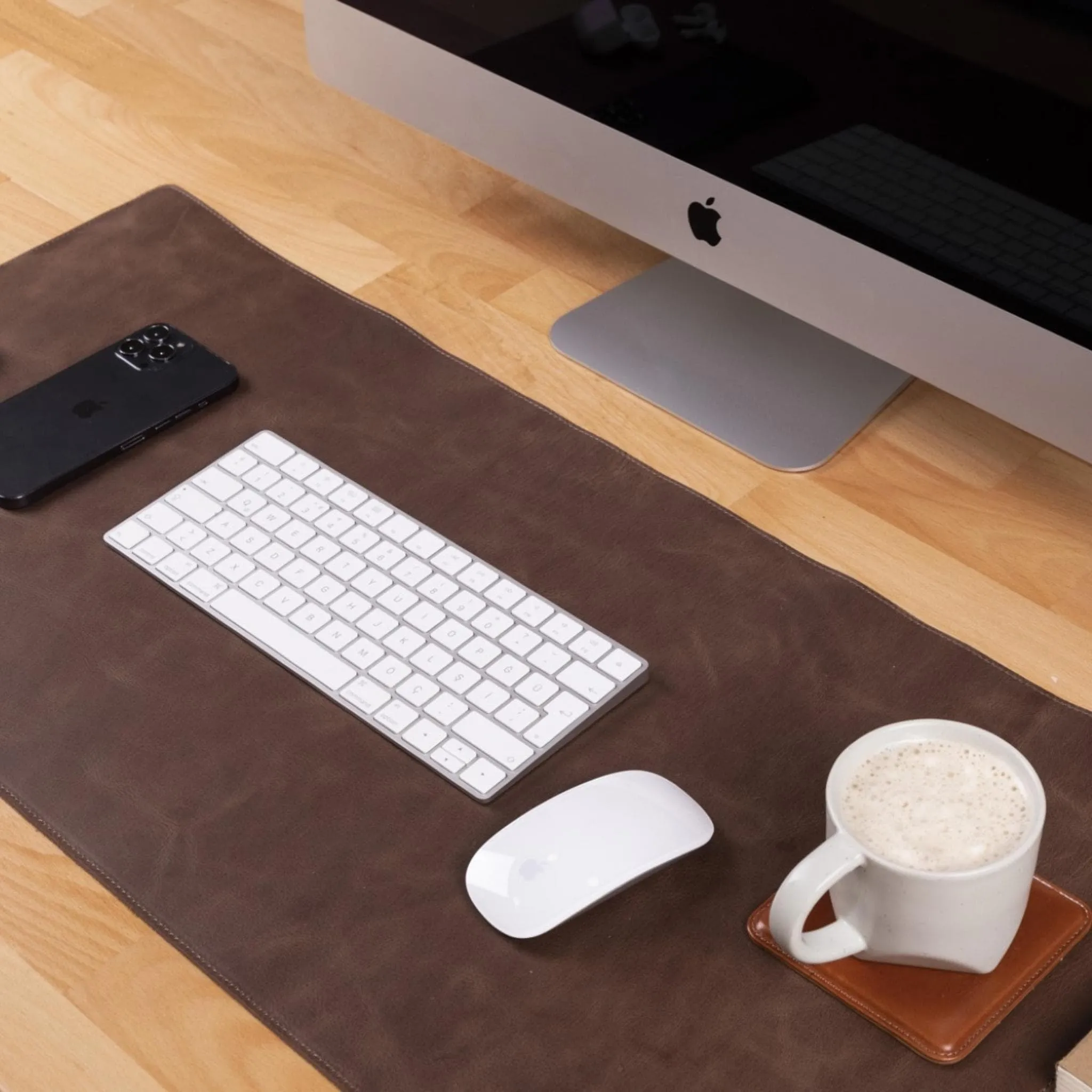Customizable Full Grain Leather Desk Mat