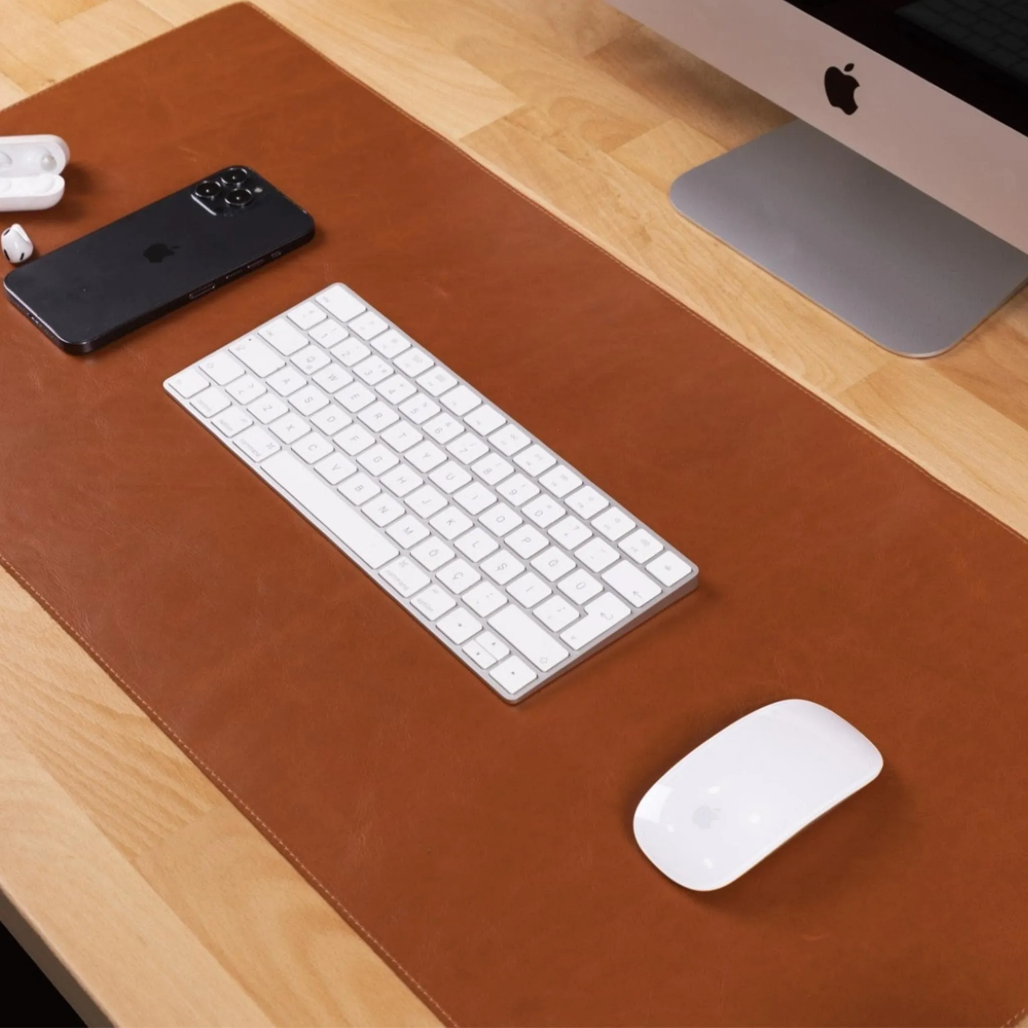 Customizable Full Grain Leather Desk Mat
