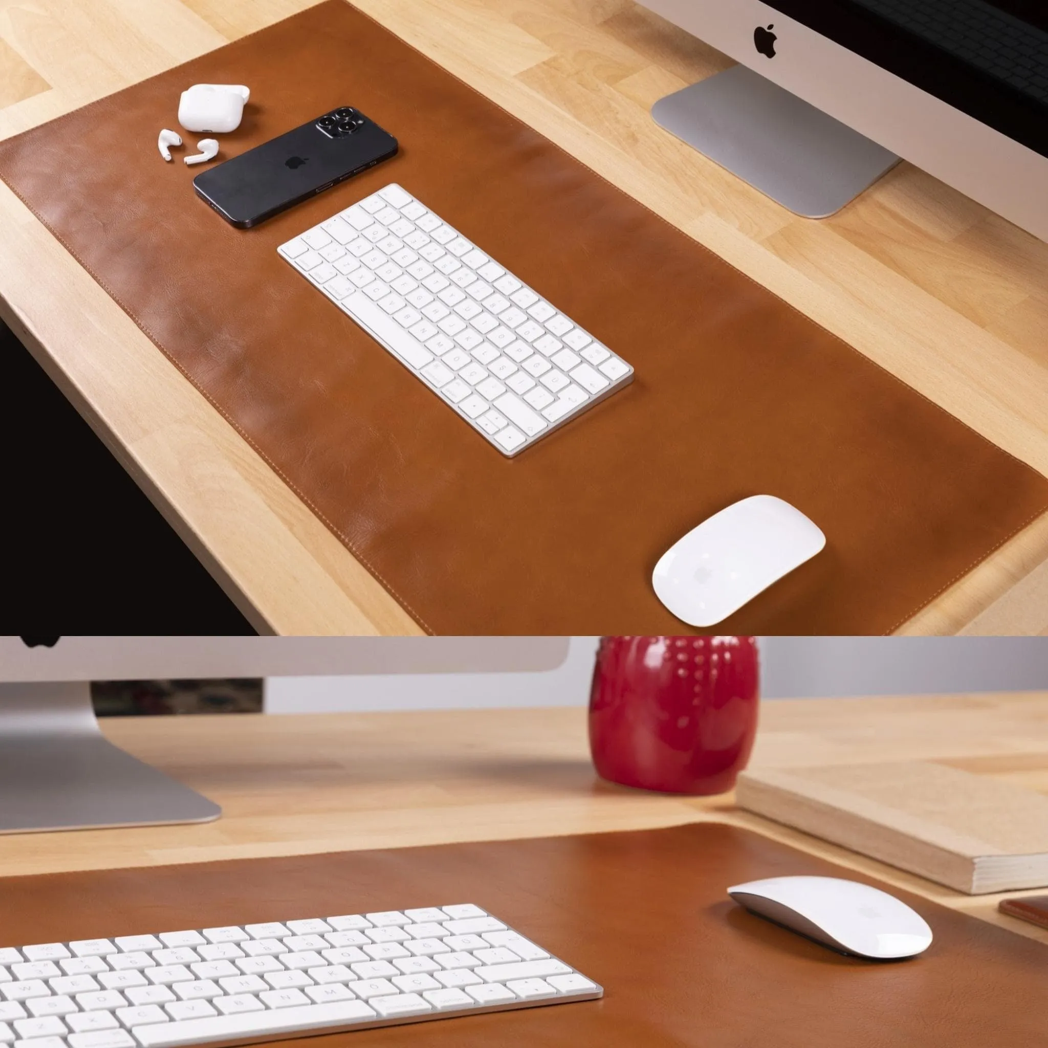 Customizable Full Grain Leather Desk Mat