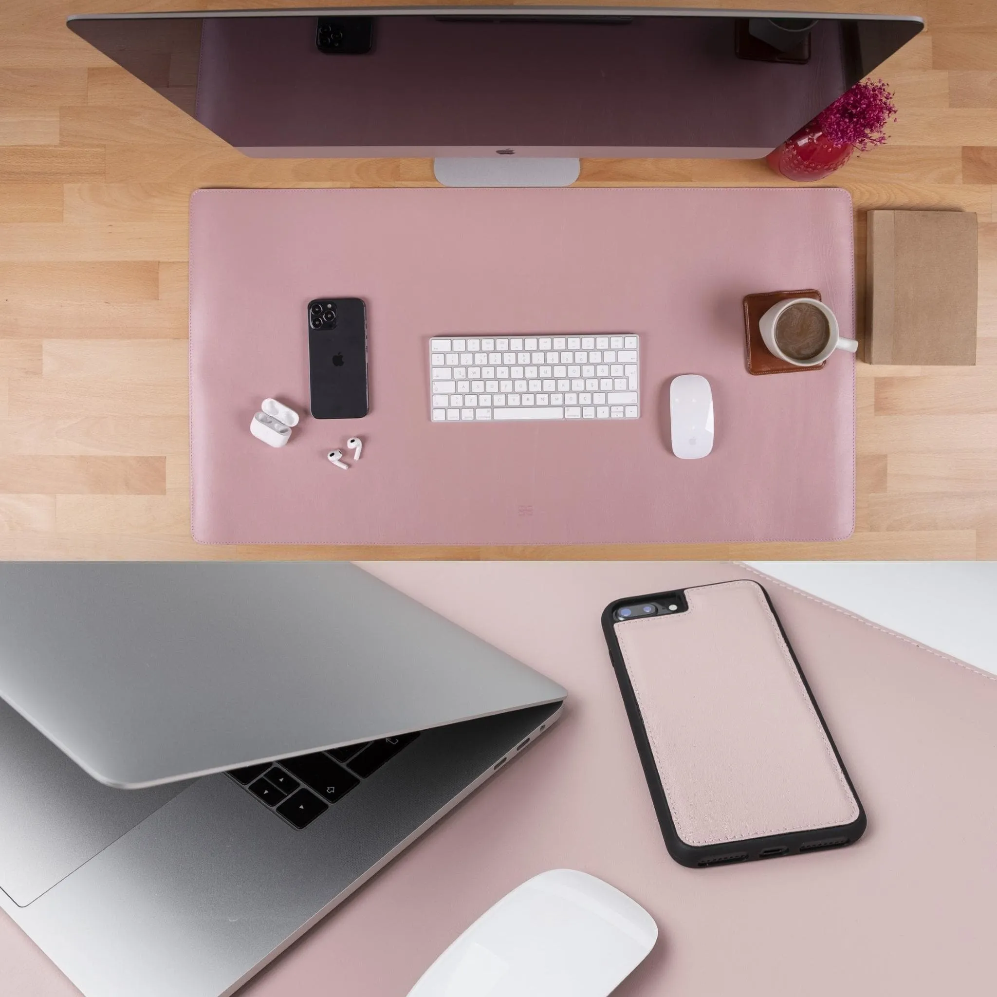 Customizable Full Grain Leather Desk Mat