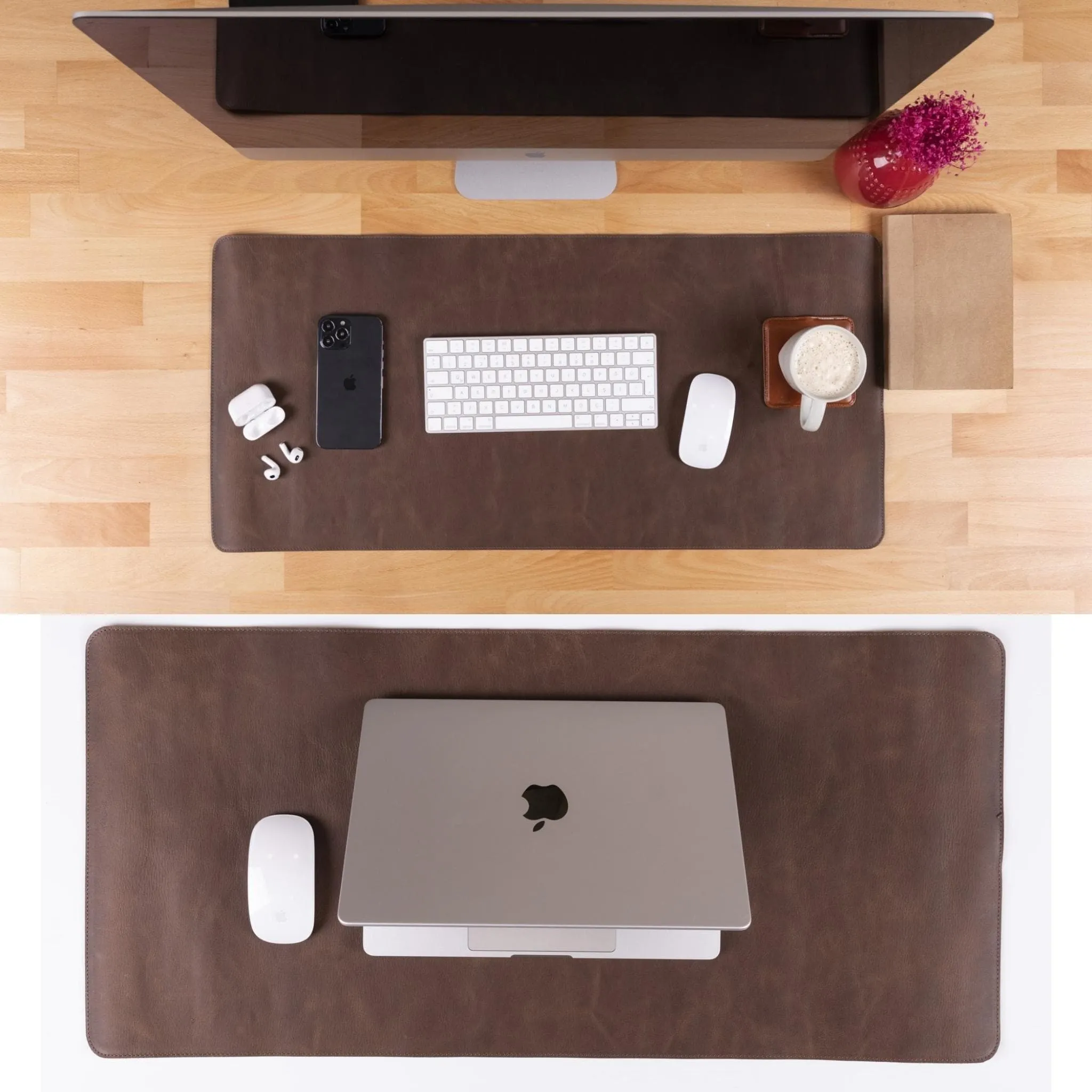 Customizable Full Grain Leather Desk Mat