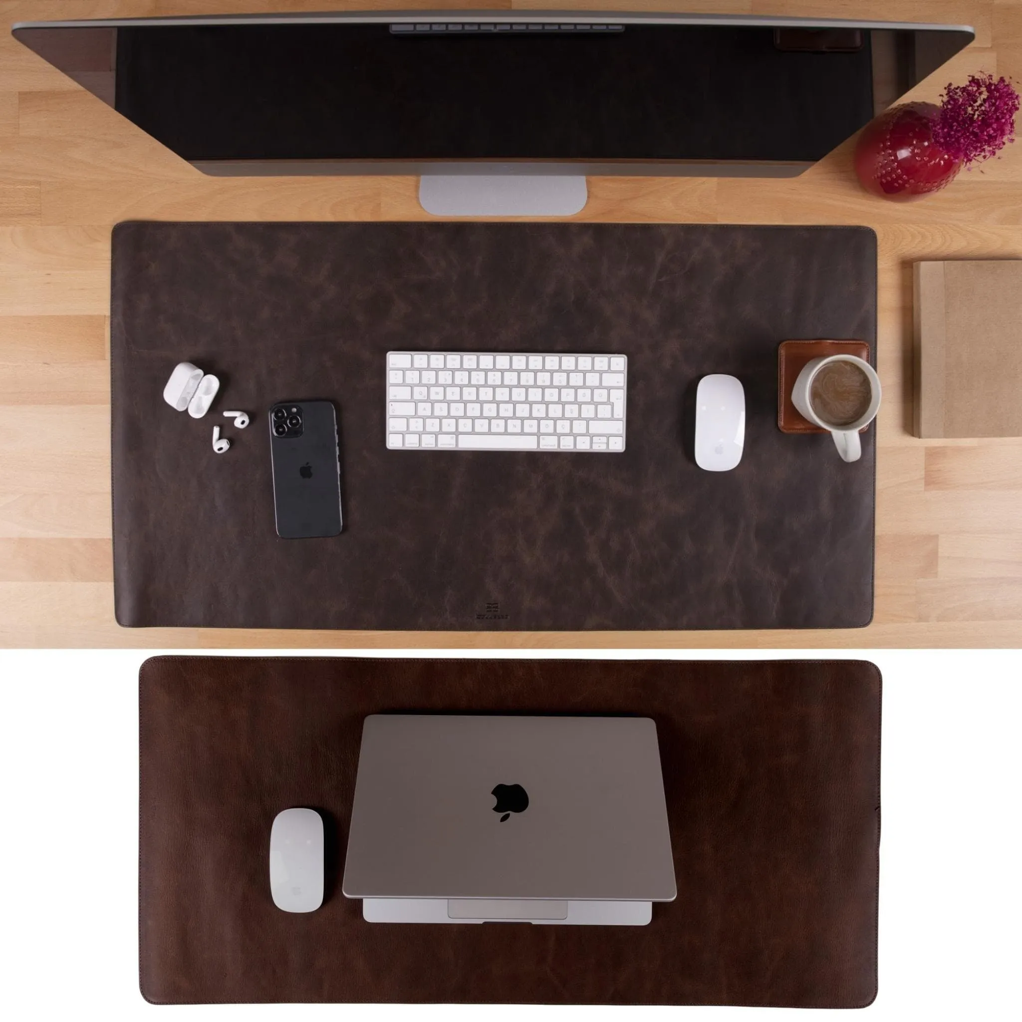 Customizable Full Grain Leather Desk Mat