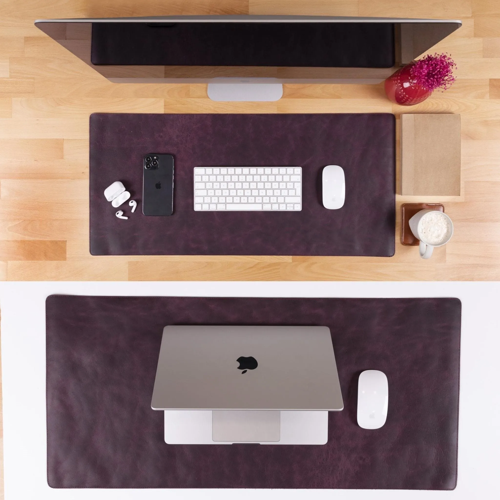 Customizable Full Grain Leather Desk Mat