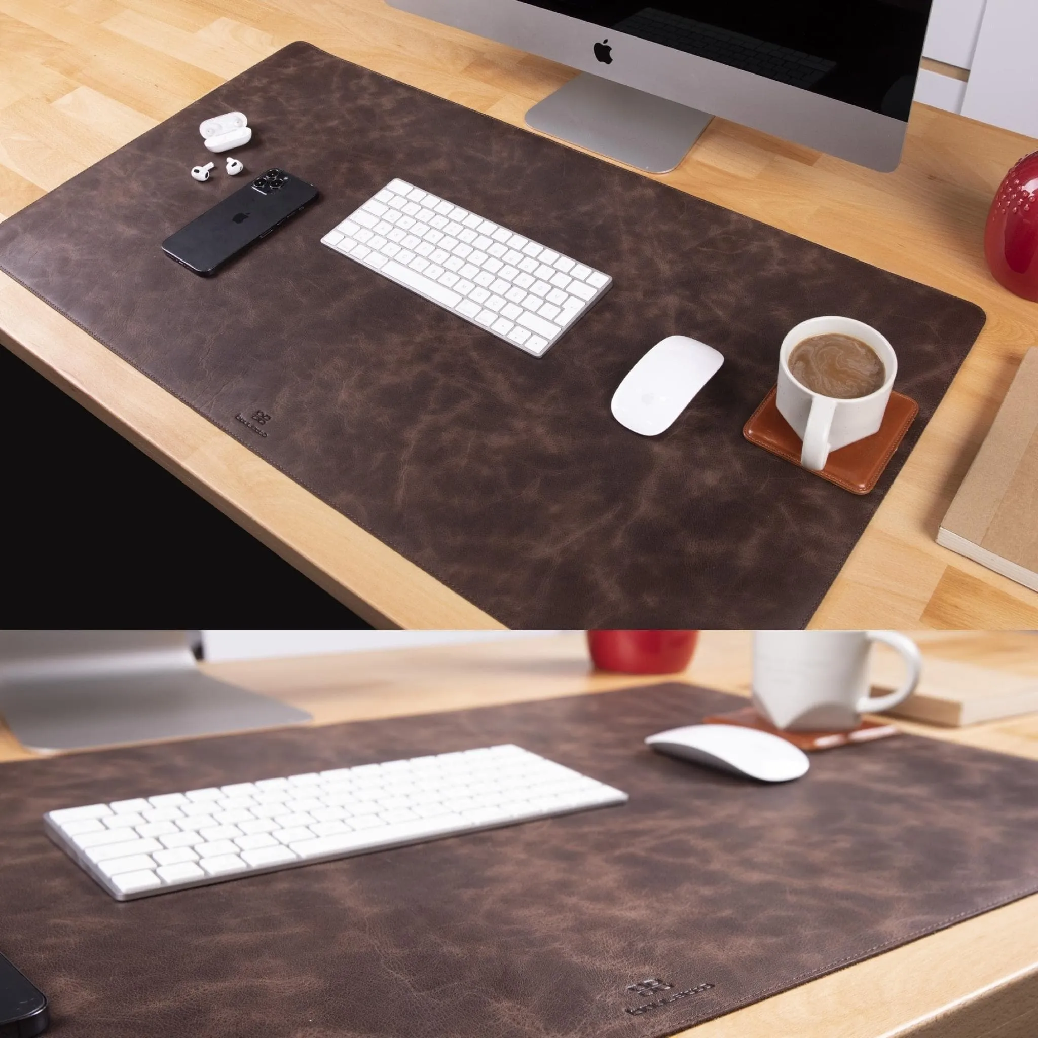 Customizable Full Grain Leather Desk Mat