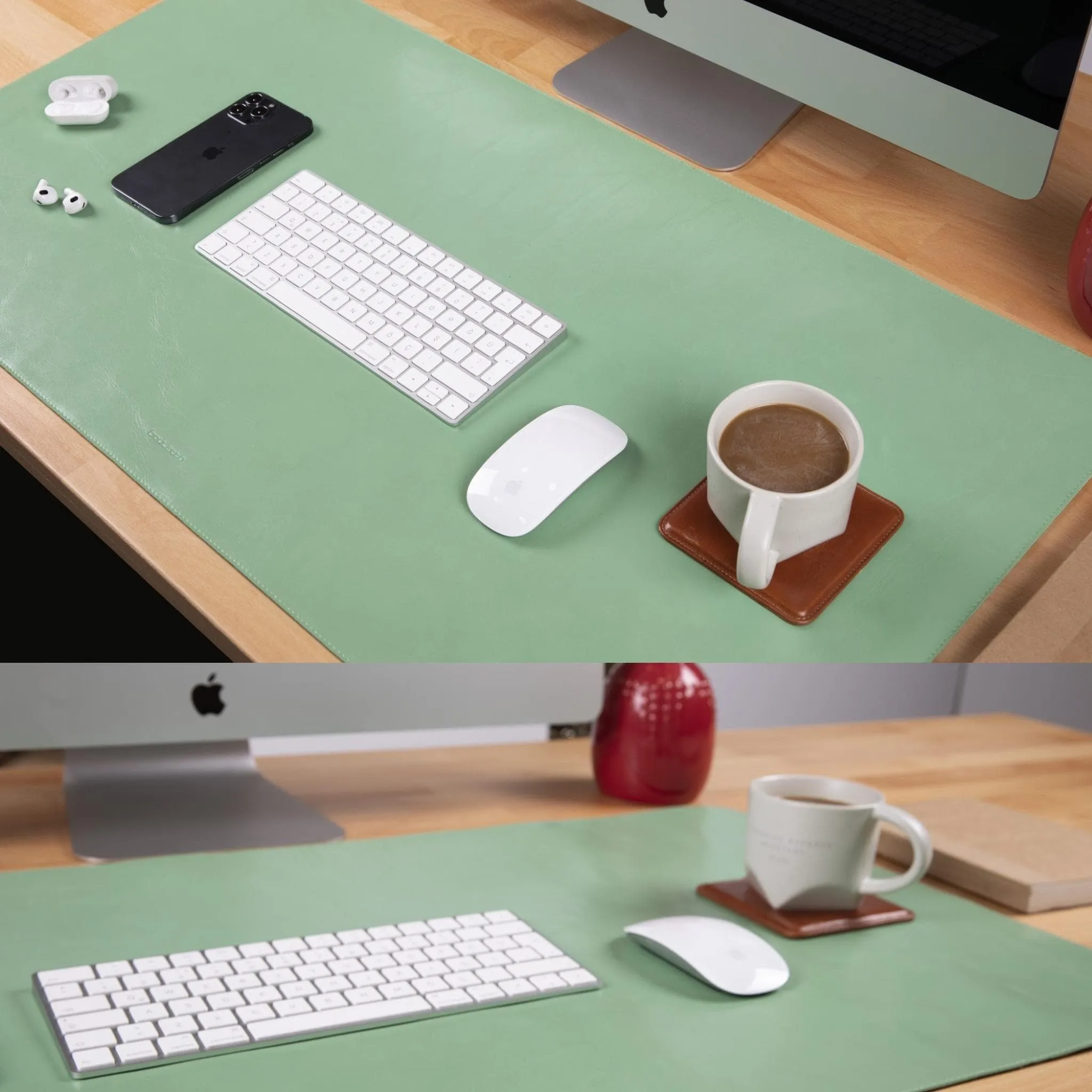 Customizable Full Grain Leather Desk Mat