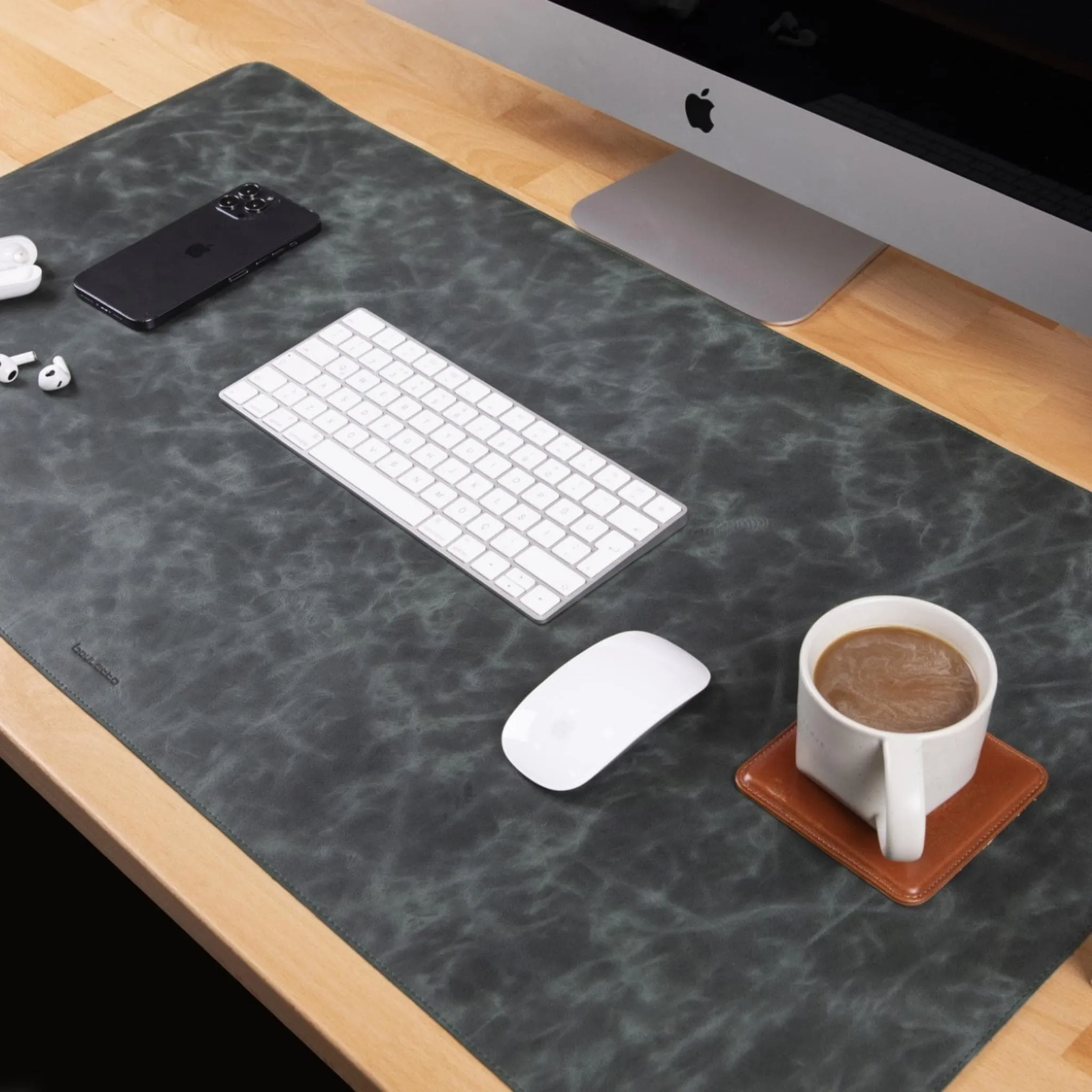 Customizable Full Grain Leather Desk Mat