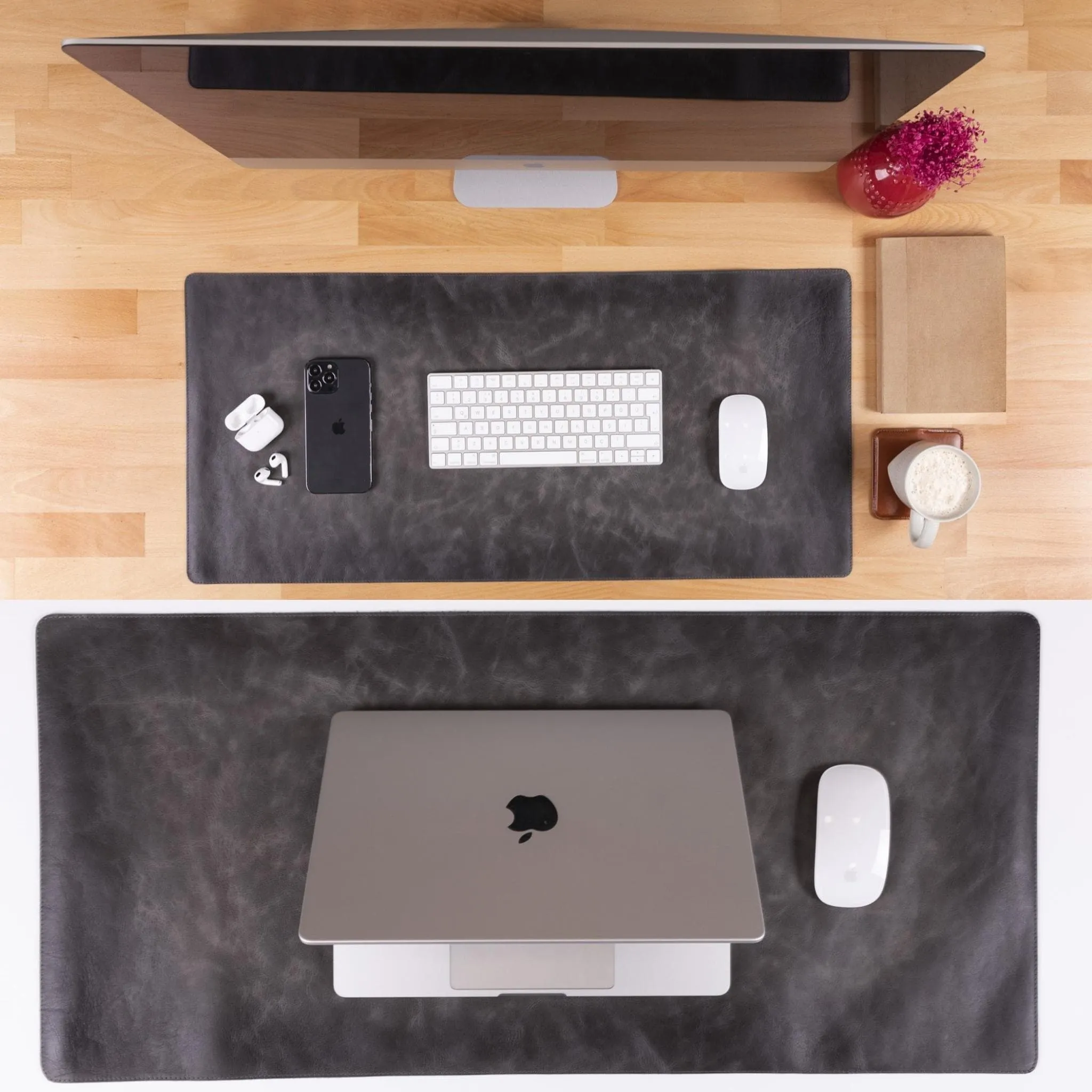 Customizable Full Grain Leather Desk Mat