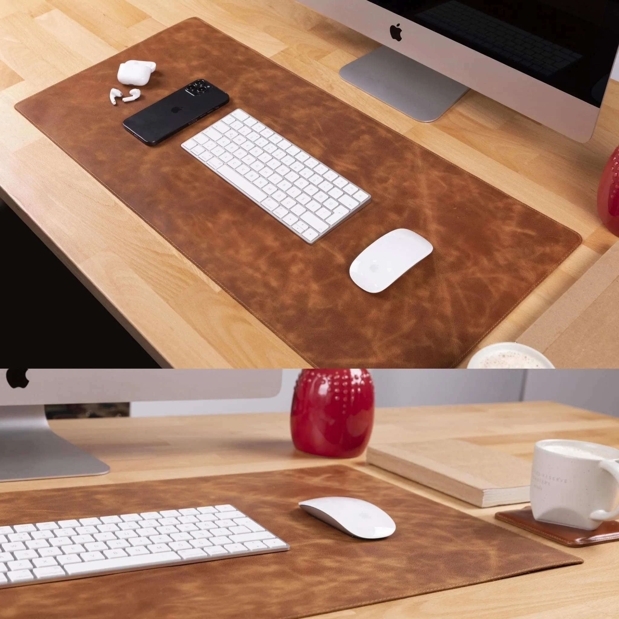 Customizable Full Grain Leather Desk Mat