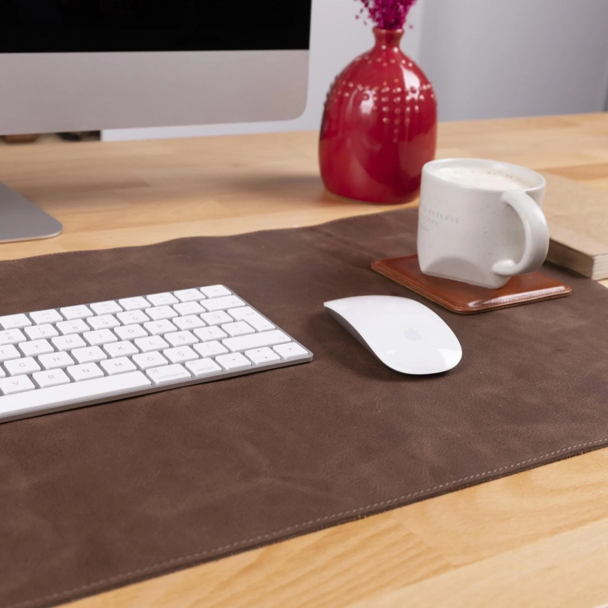 Customizable Full Grain Leather Desk Mat