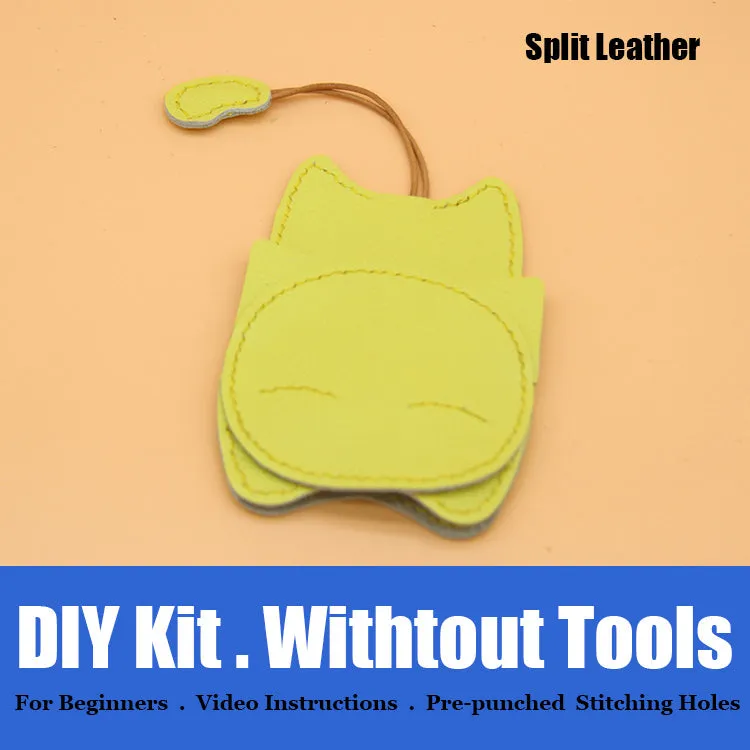 Cute DIY Leather Key Holder Kit DIY Eco Leather Project DIY Red Leather Womens KeyChain DIY Leather KeyRing Kit