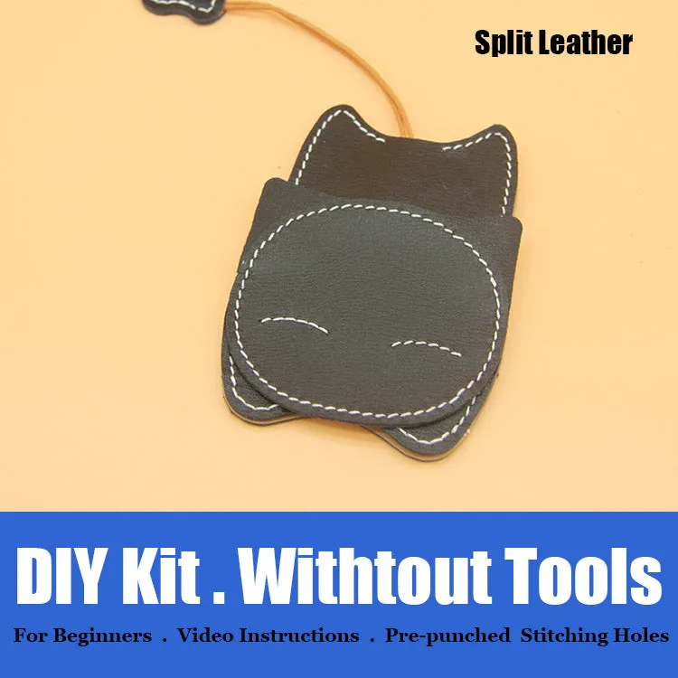 Cute DIY Leather Key Holder Kit DIY Eco Leather Project DIY Red Leather Womens KeyChain DIY Leather KeyRing Kit