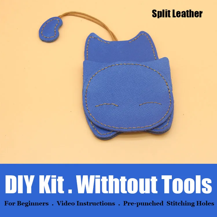 Cute DIY Leather Key Holder Kit DIY Eco Leather Project DIY Red Leather Womens KeyChain DIY Leather KeyRing Kit
