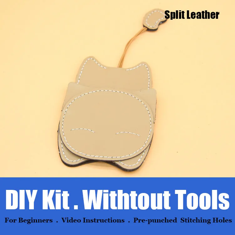 Cute DIY Leather Key Holder Kit DIY Eco Leather Project DIY Red Leather Womens KeyChain DIY Leather KeyRing Kit