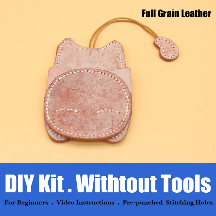 Cute DIY Leather Key Holder Kits DIY Waxed Leather Project DIY Leather Womens KeyChain DIY Leather KeyRing Kit