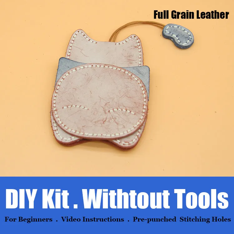 Cute DIY Leather Key Holder Kits DIY Waxed Leather Project DIY Leather Womens KeyChain DIY Leather KeyRing Kit
