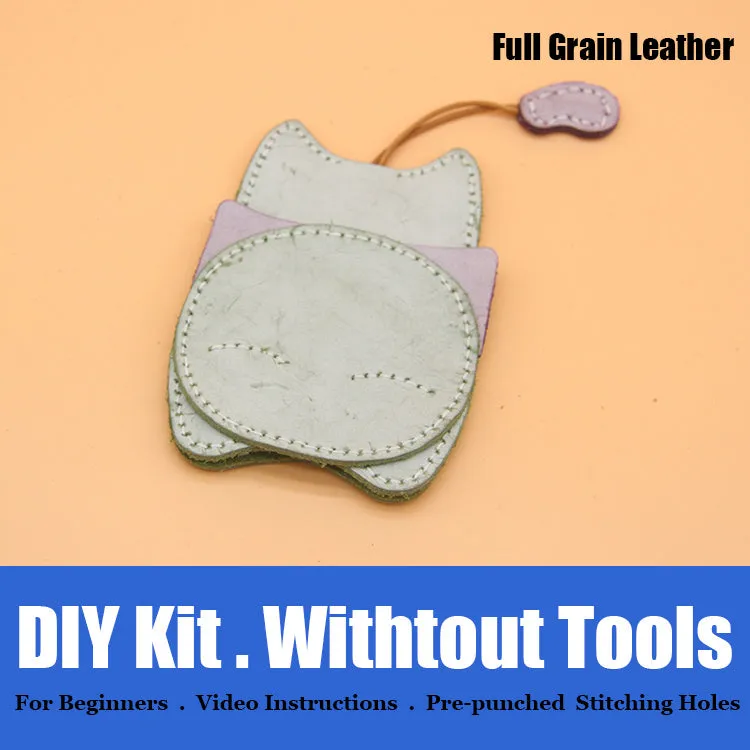 Cute DIY Leather Key Holder Kits DIY Waxed Leather Project DIY Leather Womens KeyChain DIY Leather KeyRing Kit