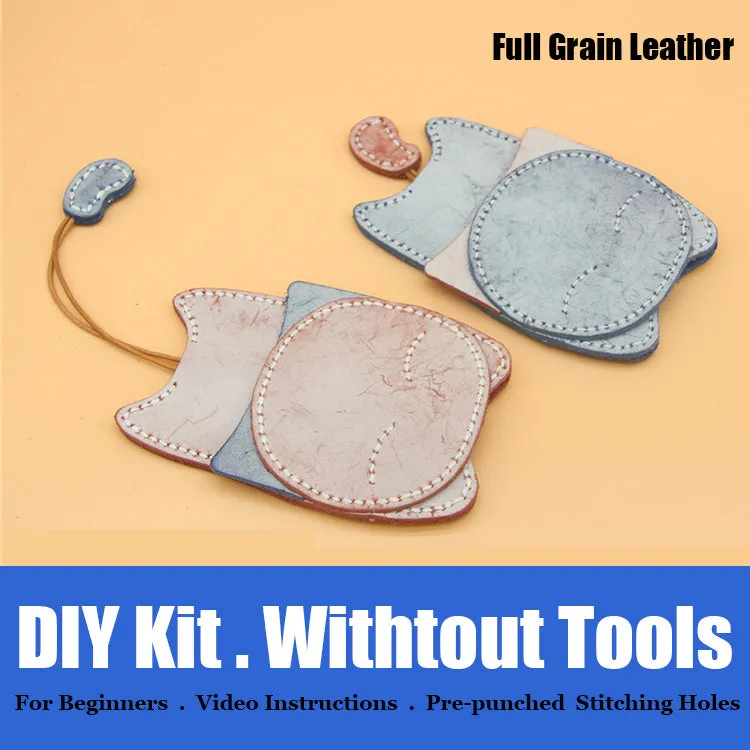 Cute DIY Leather Key Holder Kits DIY Waxed Leather Project DIY Leather Womens KeyChain DIY Leather KeyRing Kit