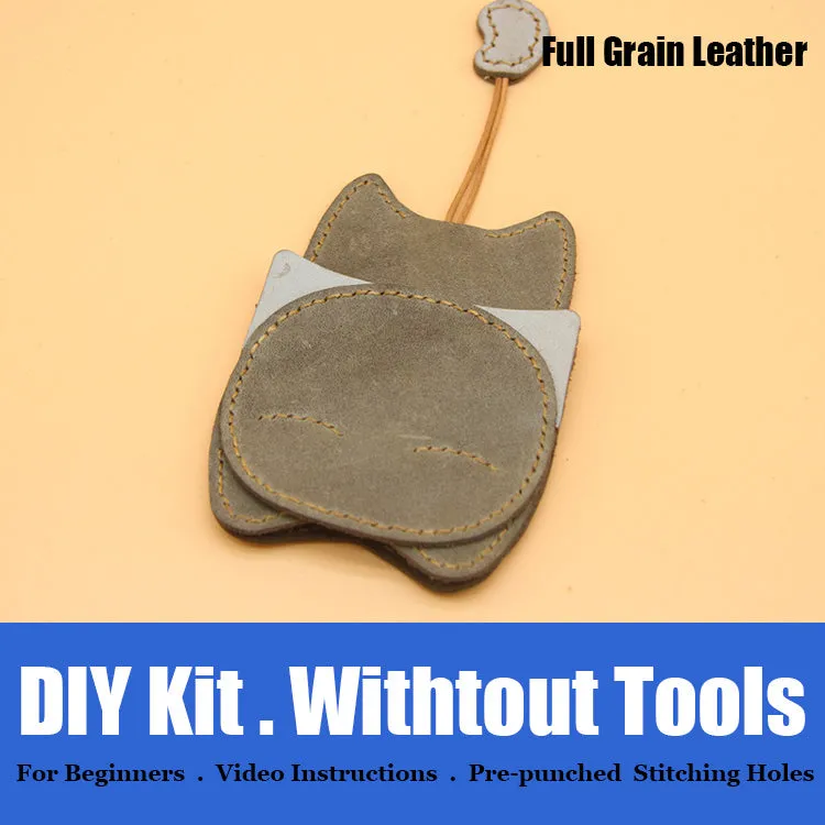 Cute DIY Leather Key Holder Kits DIY Waxed Leather Project DIY Leather Womens KeyChain DIY Leather KeyRing Kit