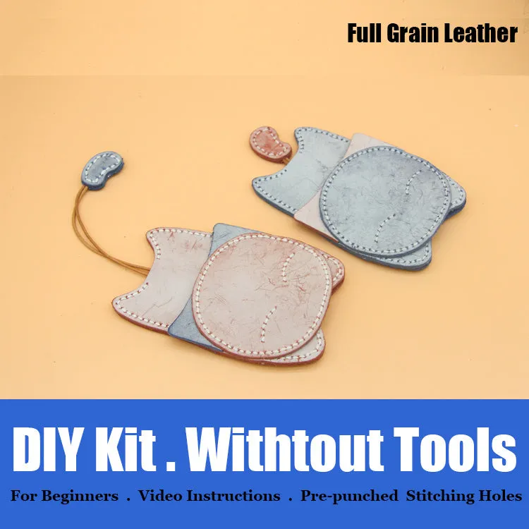 Cute DIY Leather Key Holder Kits DIY Waxed Leather Project DIY Leather Womens KeyChain DIY Leather KeyRing Kit