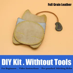Cute DIY Leather Key Holder Kits DIY Waxed Leather Project DIY Leather Womens KeyChain DIY Leather KeyRing Kit