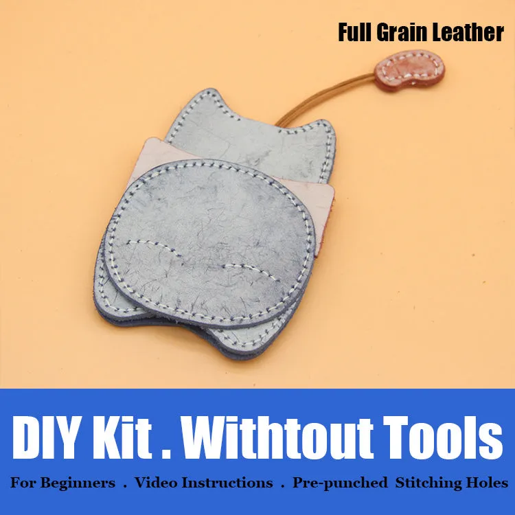 Cute DIY Leather Key Holder Kits DIY Waxed Leather Project DIY Leather Womens KeyChain DIY Leather KeyRing Kit