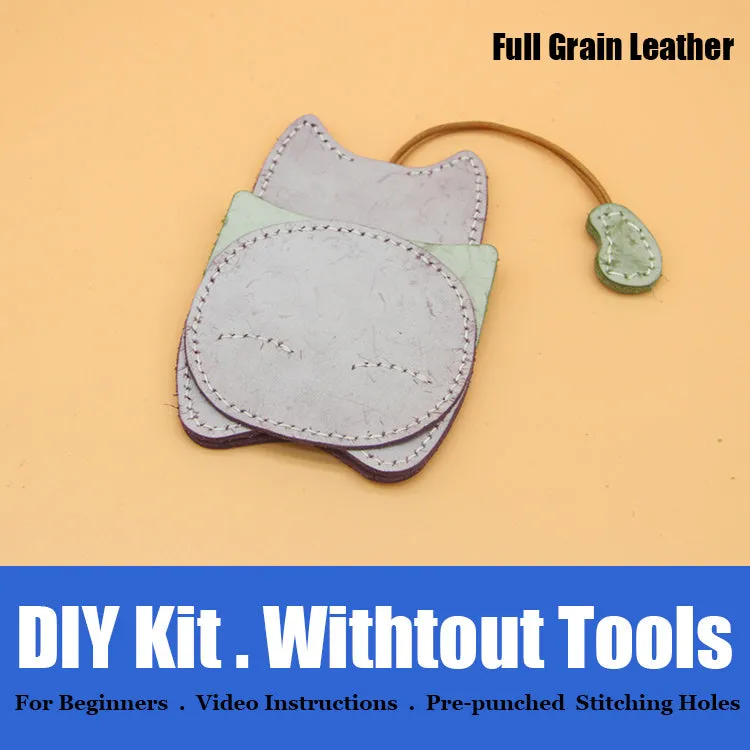 Cute DIY Leather Key Holder Kits DIY Waxed Leather Project DIY Leather Womens KeyChain DIY Leather KeyRing Kit