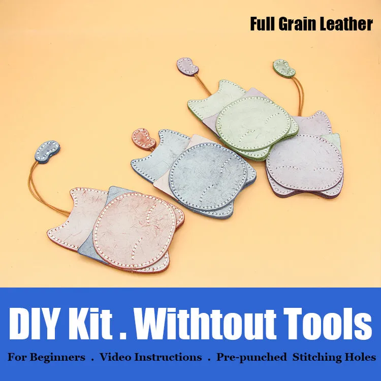 Cute DIY Leather Key Holder Kits DIY Waxed Leather Project DIY Leather Womens KeyChain DIY Leather KeyRing Kit