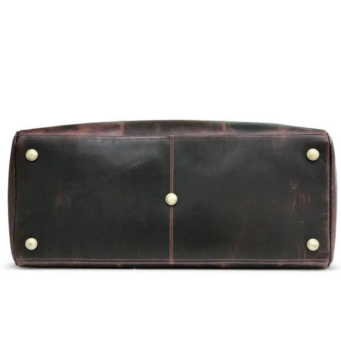 Dark Brown Hunter Leather Weekend Bag