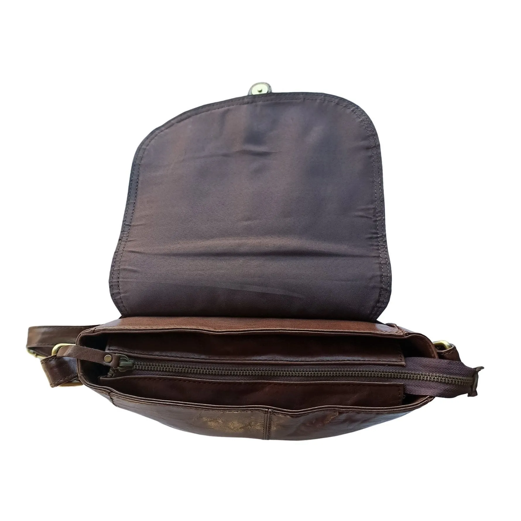 Dark Brown Leather Ladies Sling Bag