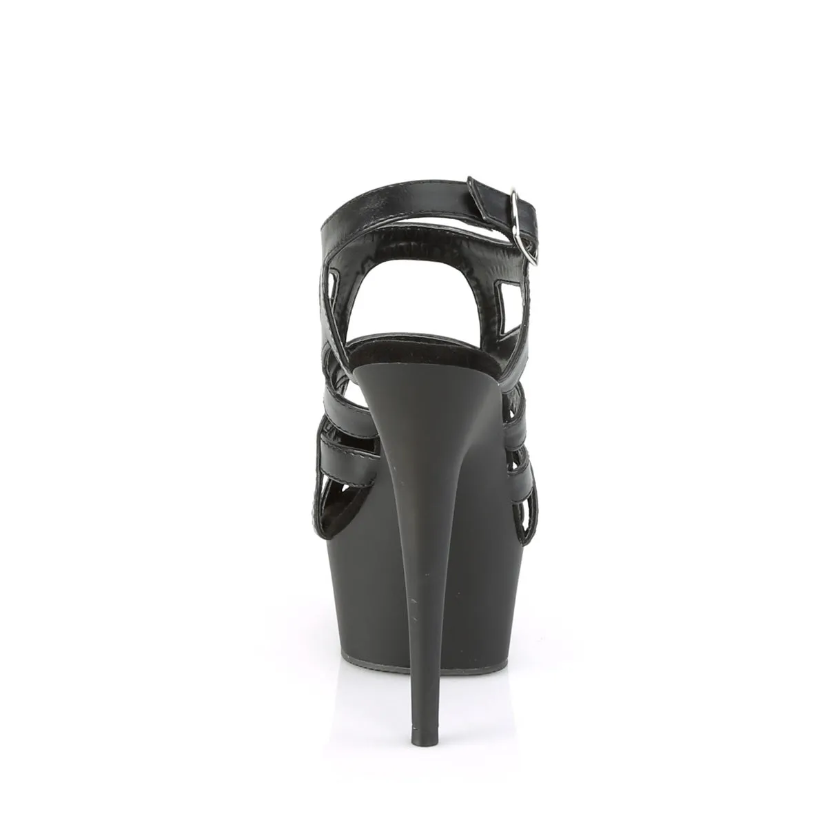DELIGHT-644  Black Faux Leather/Black Matte