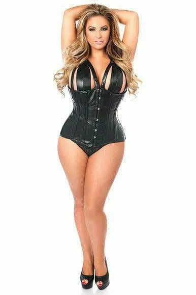 Deluxe Faux Leather Steel Boned Underbust Corset