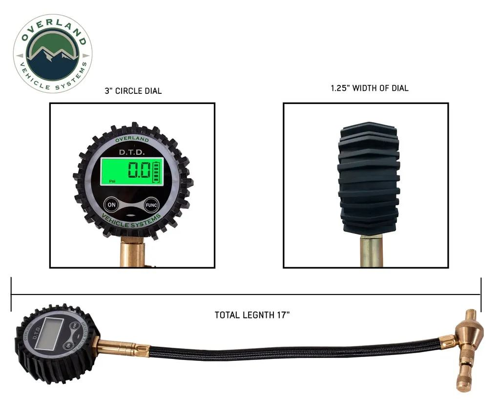 Digital Tire Tire Deflator with Valve Kit & Storage Bag Universal Overland Vehicle Systems