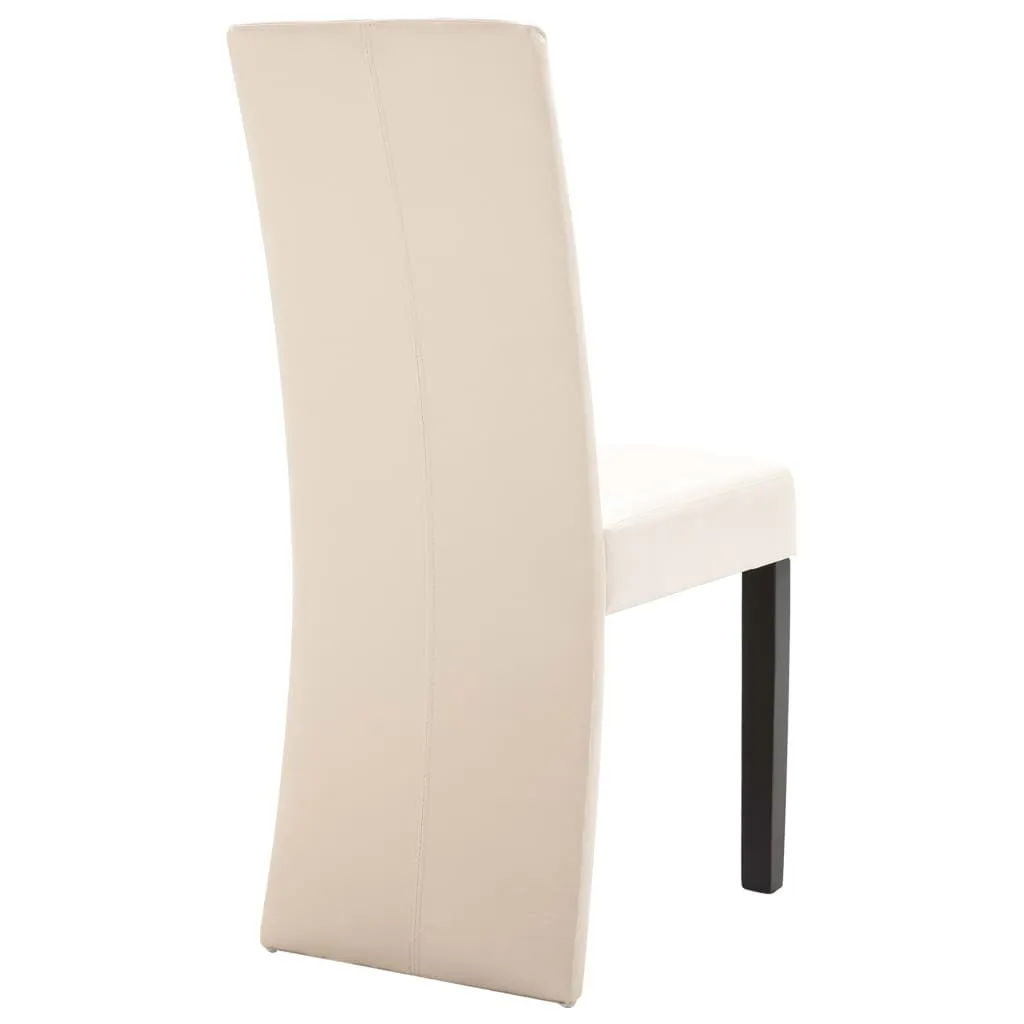 Dining Chairs 4 pcs Cream Faux Leather