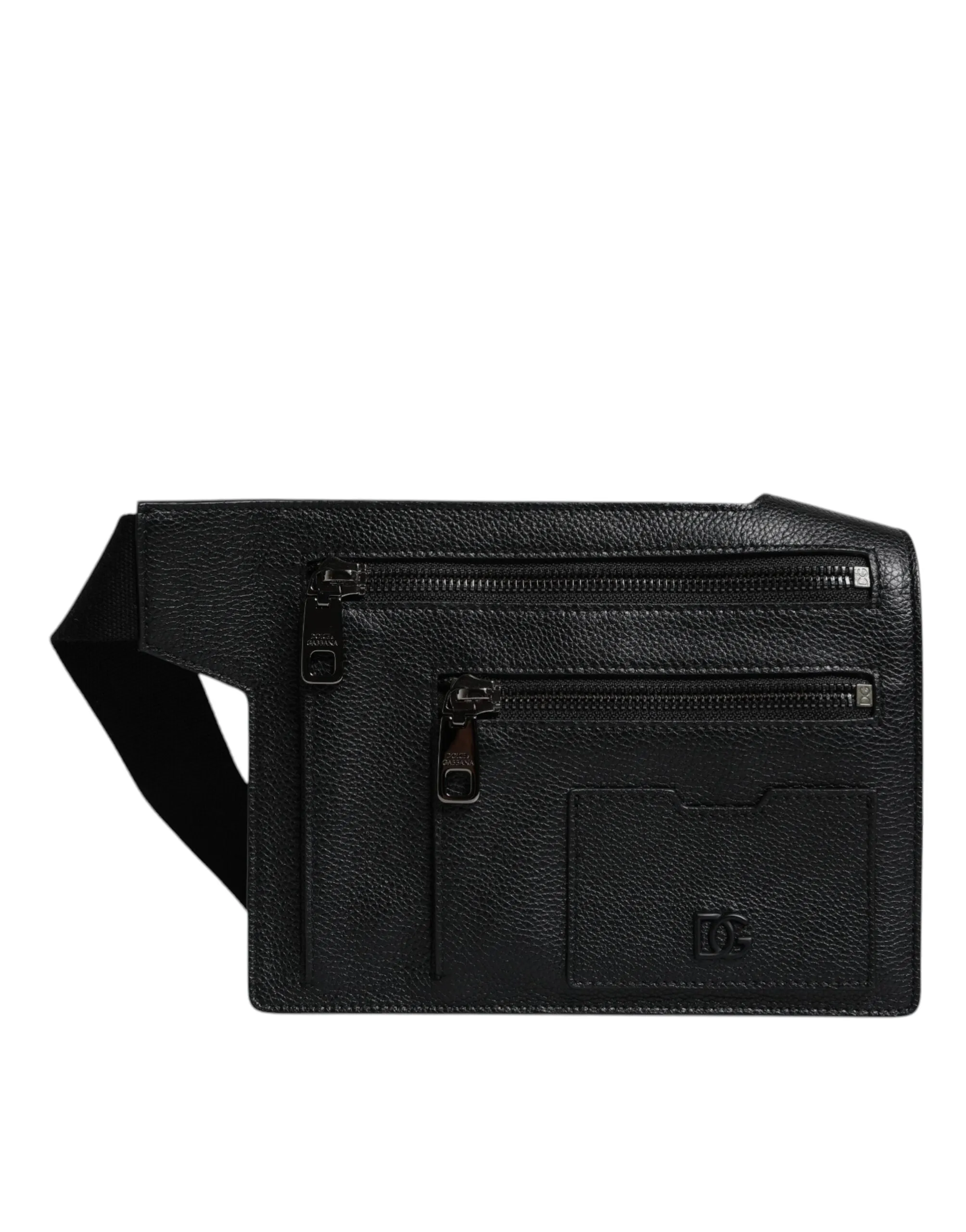 Dolce & Gabbana Black Calfskin Leather Messenger Crossbody Bag