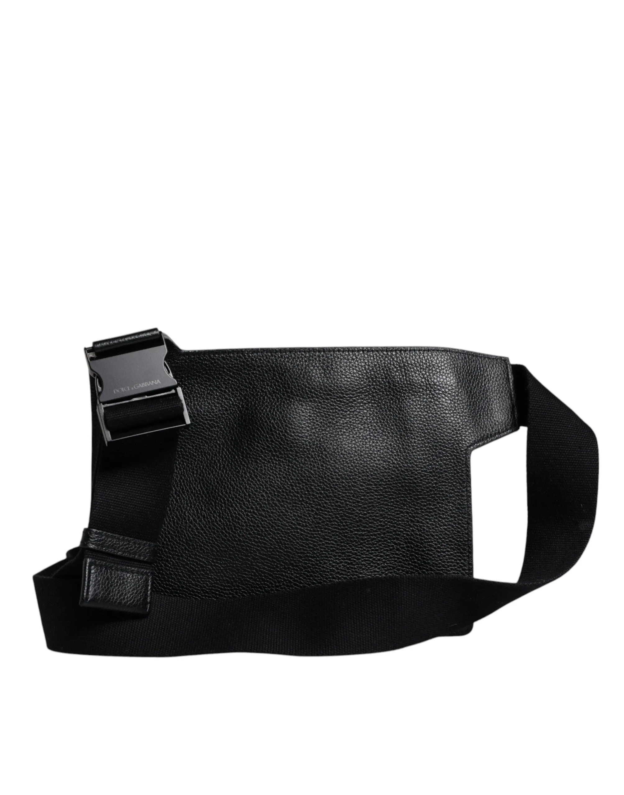 Dolce & Gabbana Black Calfskin Leather Messenger Crossbody Bag