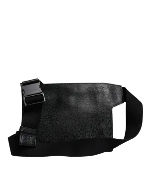 Dolce & Gabbana Black Calfskin Leather Messenger Crossbody Bag