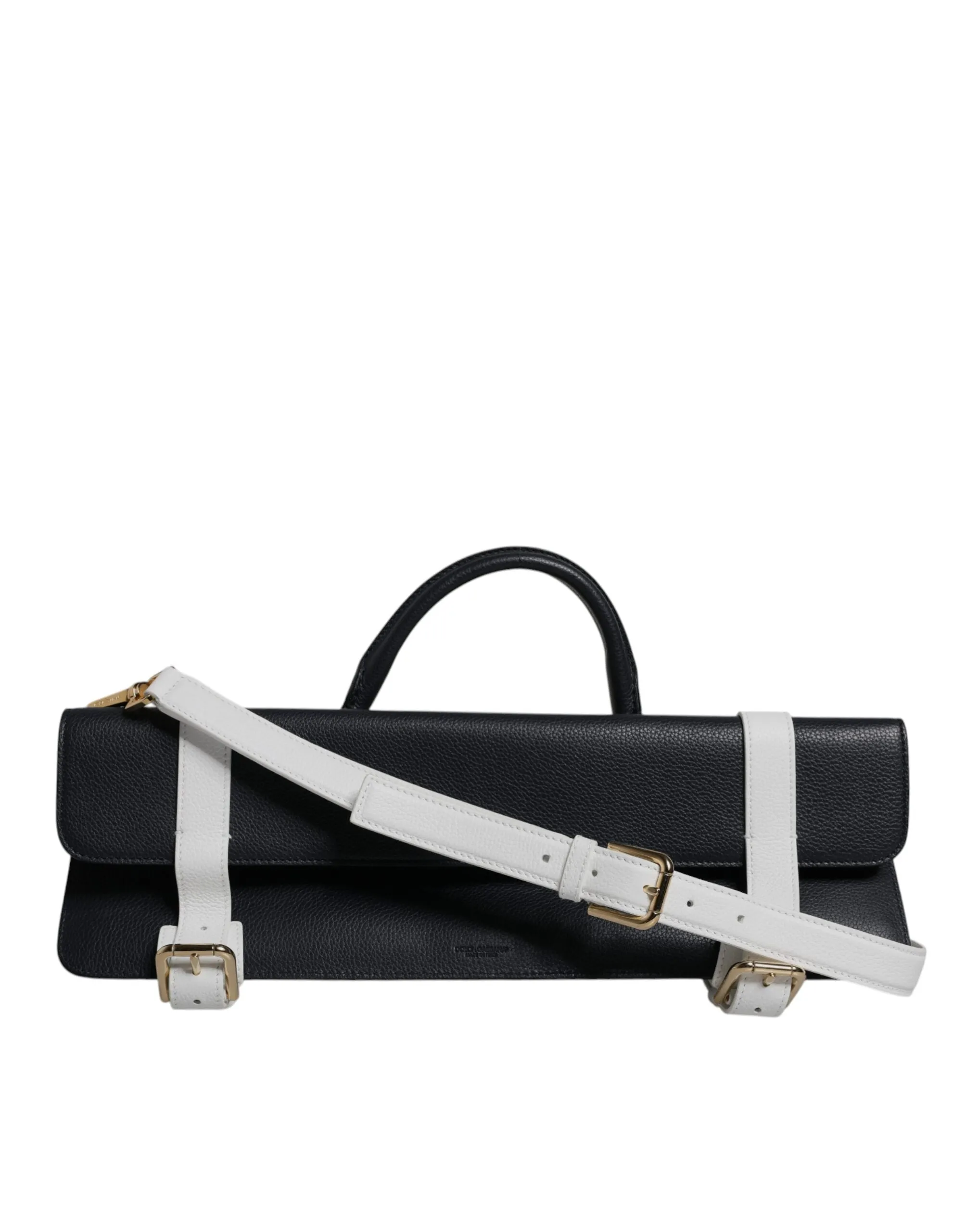 Dolce & Gabbana Blue White Calfskin Leather Crossbody Shoulder Bag