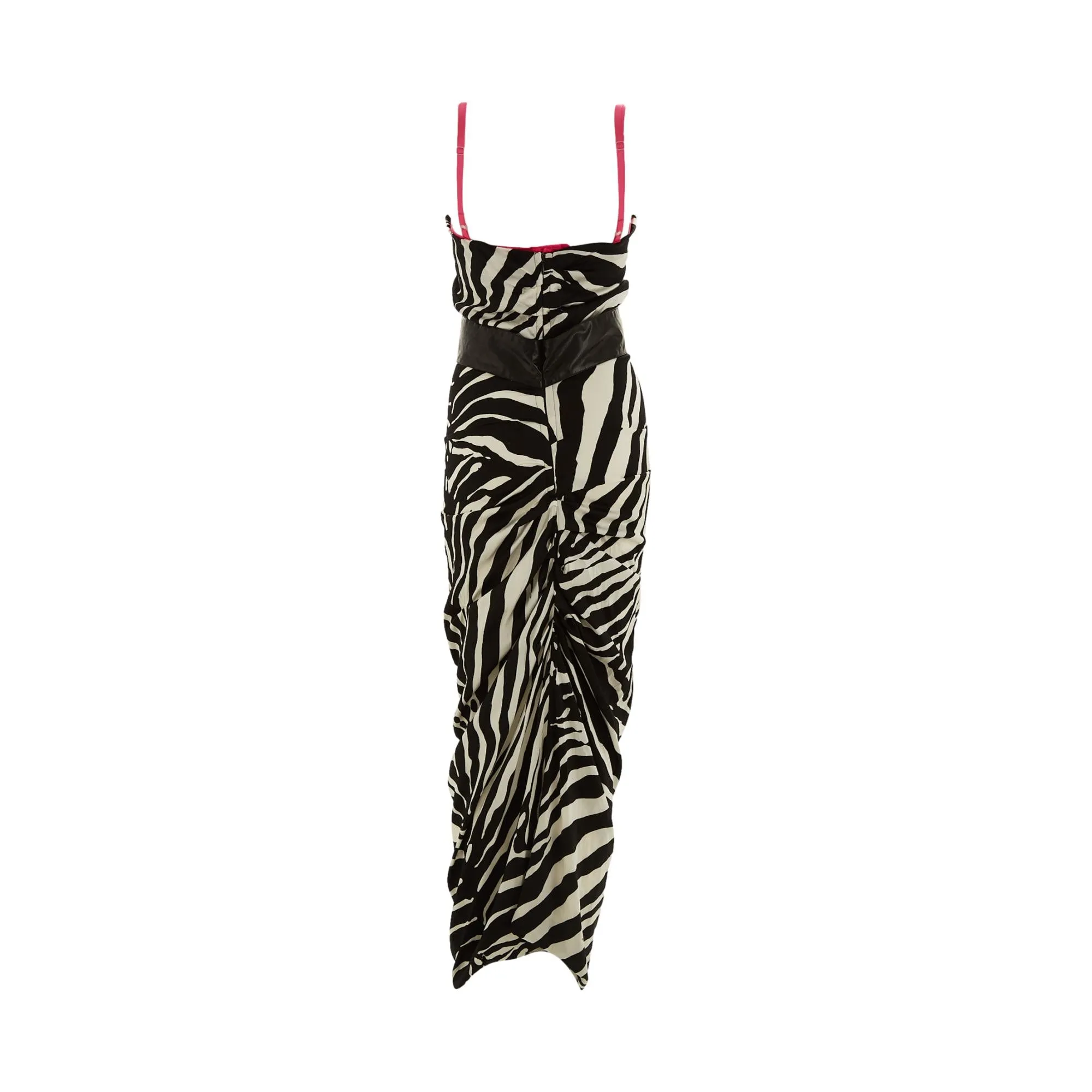 Dolce & Gabbana Silk Zebra Print Belted Dress
