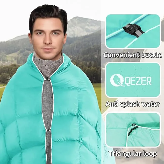 Down Camping Blanket,600 Fill Power，Foldable Into a Pillow,Light，It is The Best Choice for Outdoor Activities, Picnics, Beaches, and Travel.