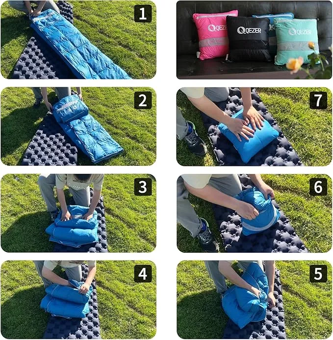 Down Camping Blanket,600 Fill Power，Foldable Into a Pillow,Light，It is The Best Choice for Outdoor Activities, Picnics, Beaches, and Travel.