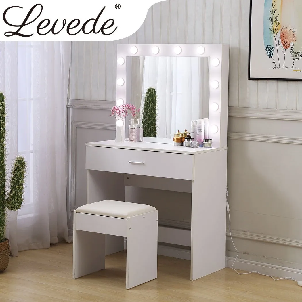 Dressing Table tool Set LED Makeup Mirror Jewellery organizer Cabinet With 12 Bulbs Type1