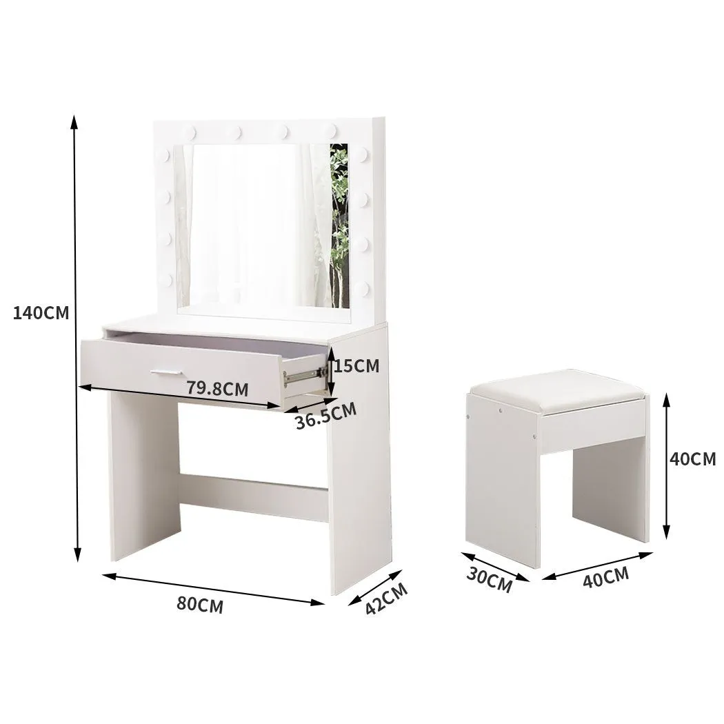 Dressing Table tool Set LED Makeup Mirror Jewellery organizer Cabinet With 12 Bulbs Type1