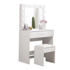Dressing Table tool Set LED Makeup Mirror Jewellery organizer Cabinet With 12 Bulbs Type1