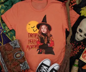 Drop Dead Moron! Heather Orange Tee