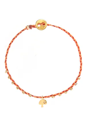 Easygoing Diamond Shroom Charm Bracelet in Peach & Rust