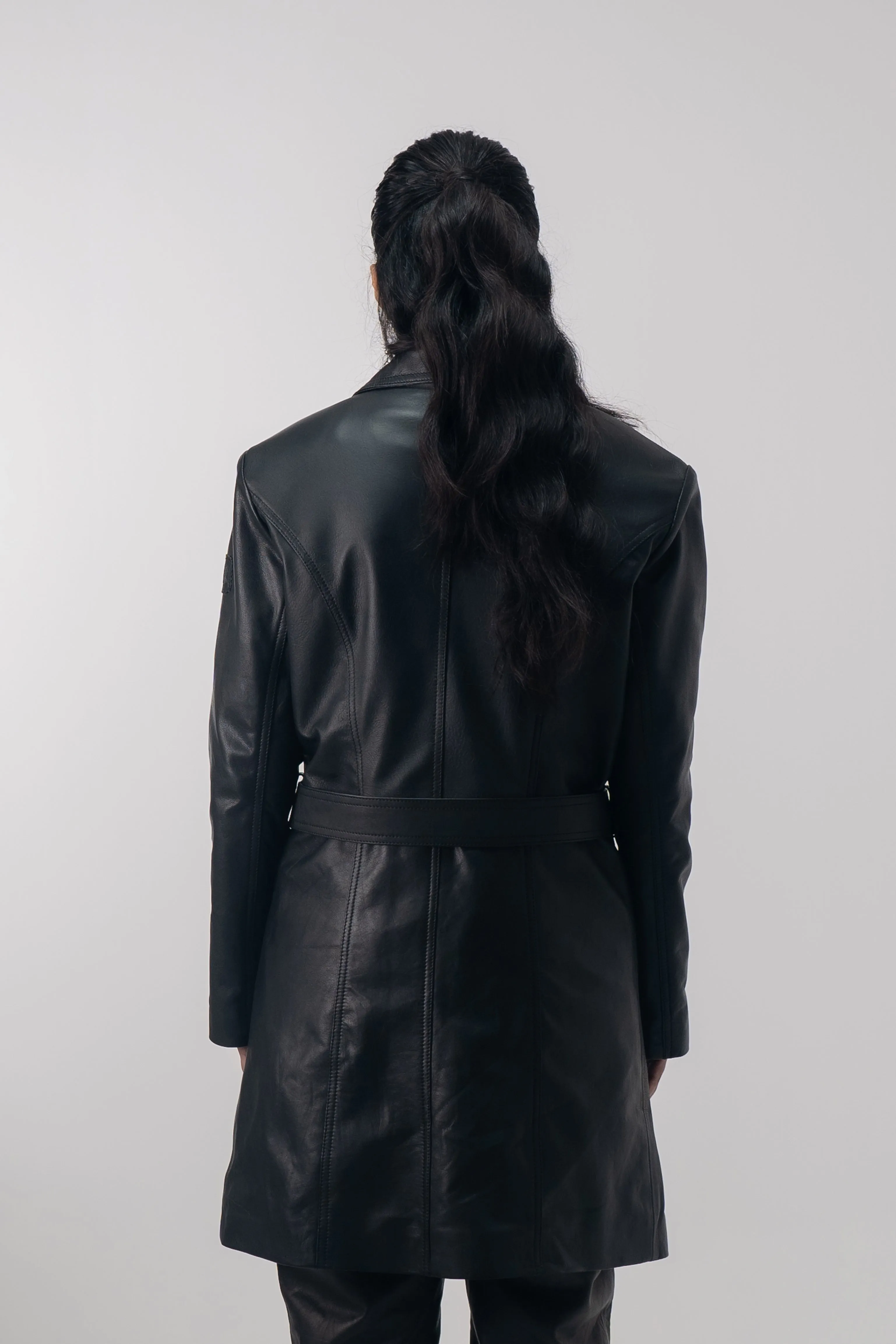 ECLIPSED LEATHER COAT