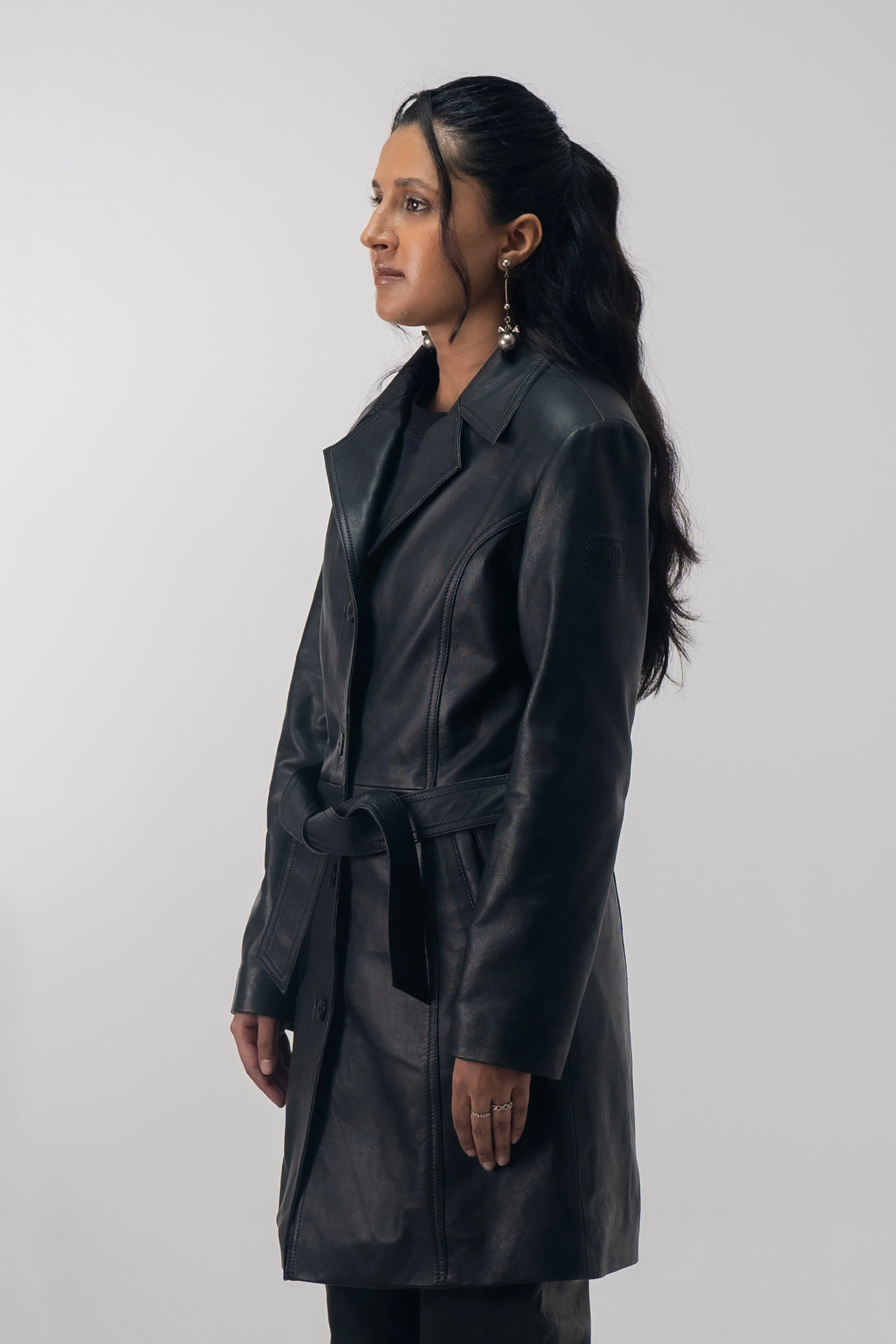 ECLIPSED LEATHER COAT