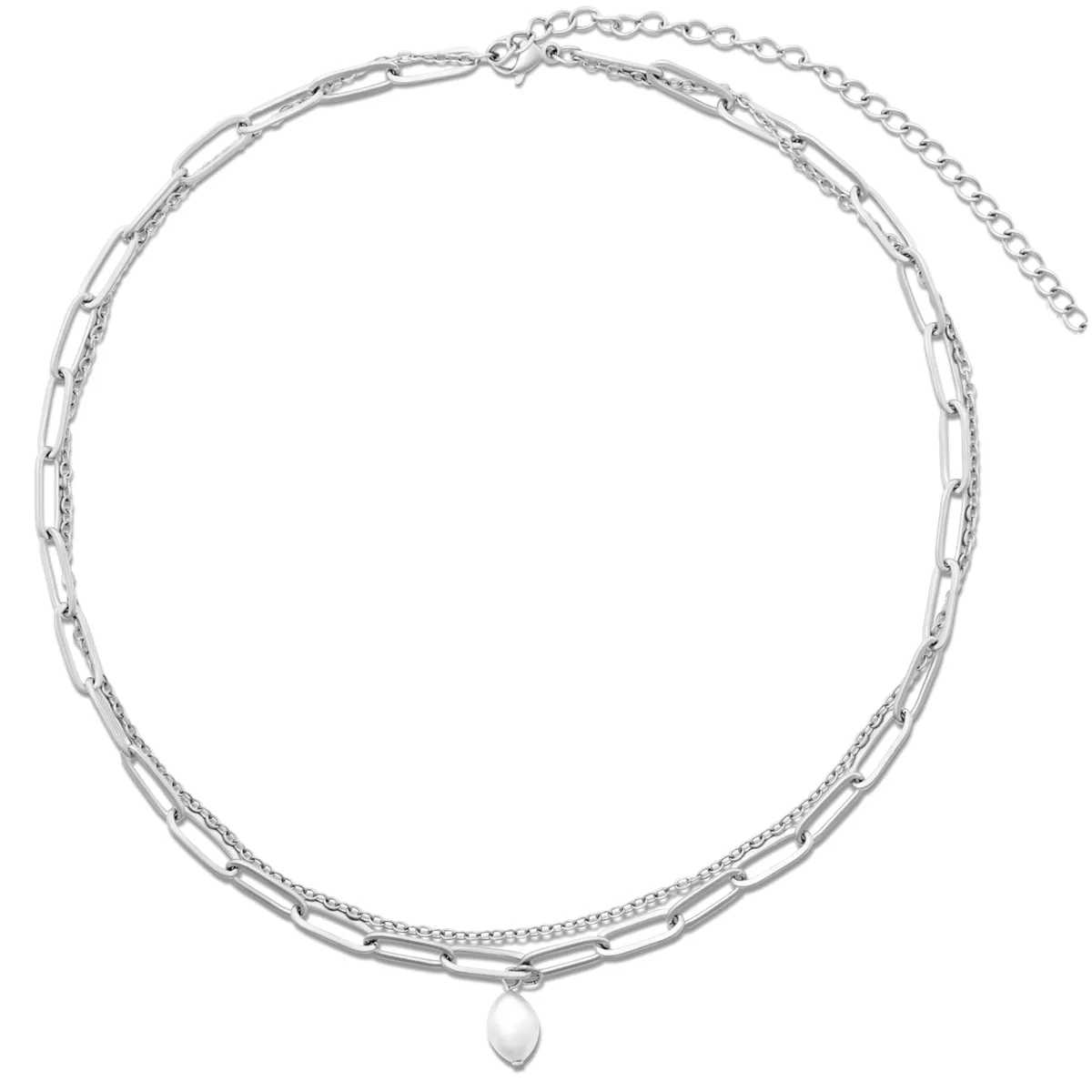 Ellie Vail Water Resistant Jewelry - Renee Double Chain Pearl Choker Necklace