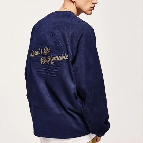 Embossed Faux-Suede Long-Sleeve T-Shirt